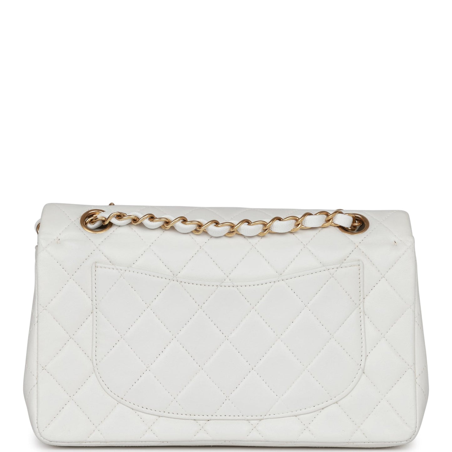 Chanel Small Classic Double Flap White Lambskin Gold Hardware