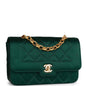 Chanel Mini Flap Bag Green Satin Gold Hardware