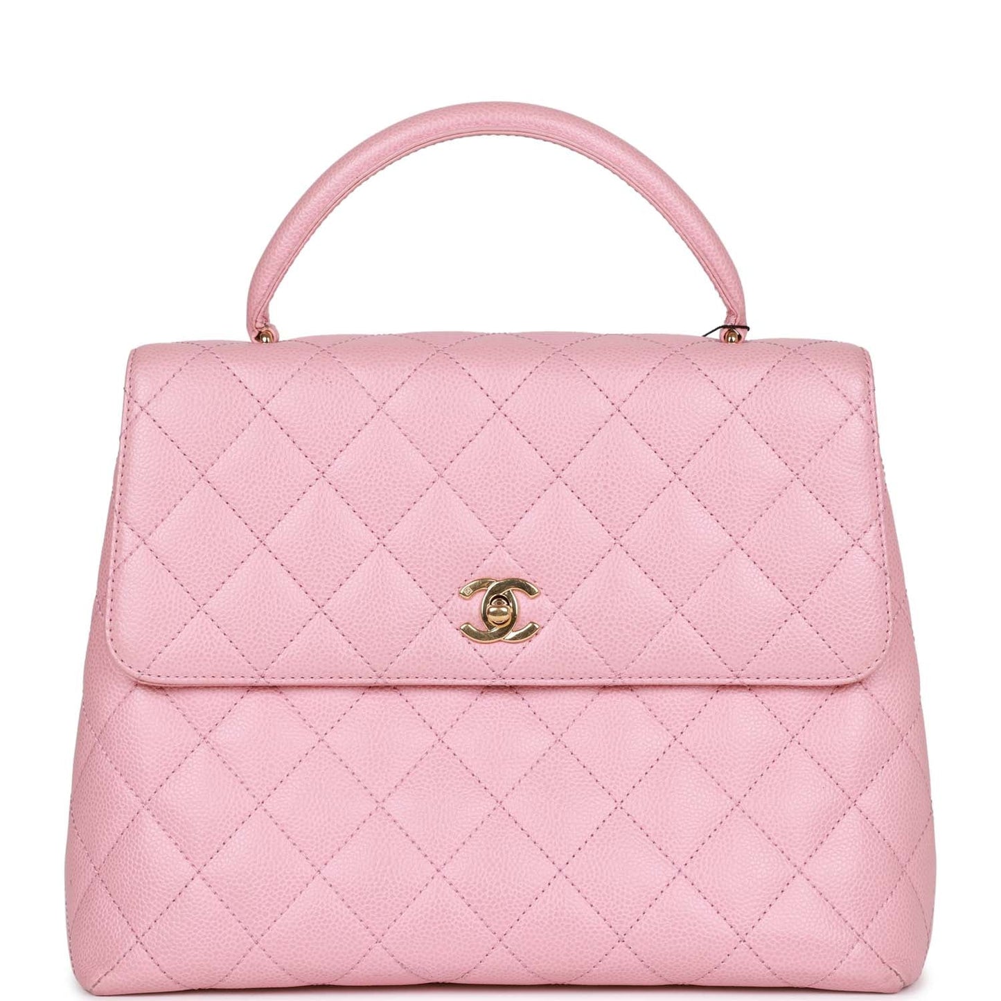 Chanel Kelly Handle Flap Bag Pink Caviar Gold Hardware