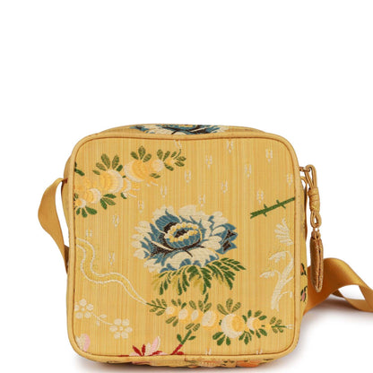 Chanel Brocade Camera Bag Yellow Silk Gold Hardware