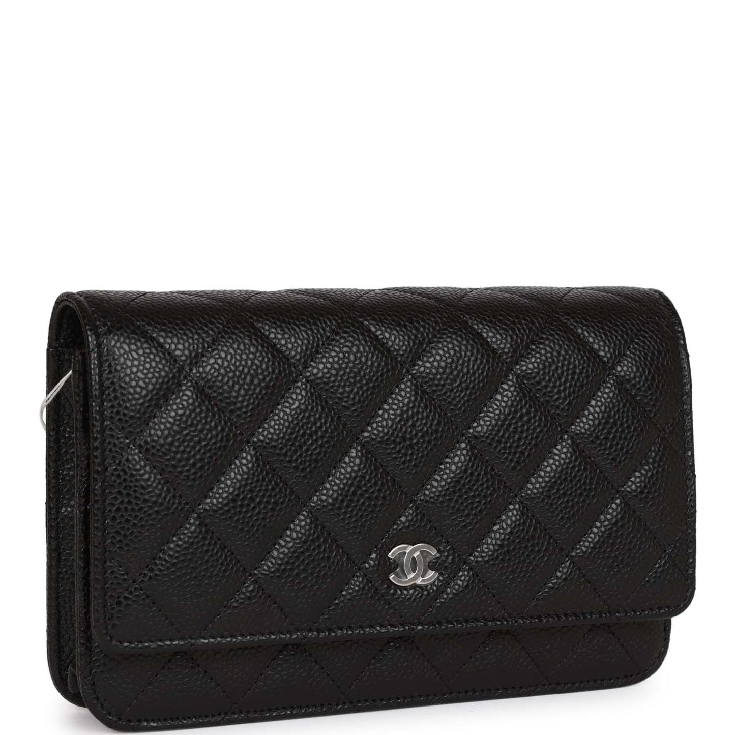 Chanel Wallet On Chain WOC Black Caviar Silver Hardware