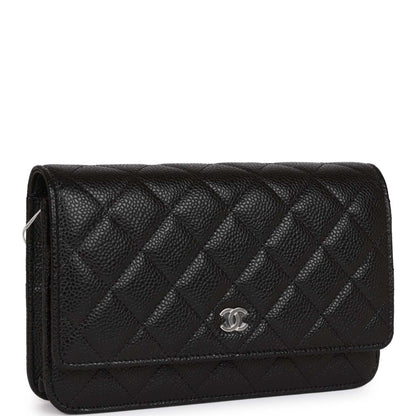 Chanel Wallet On Chain WOC Black Caviar Silver Hardware