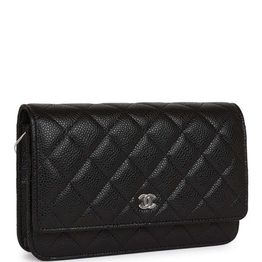 Chanel Wallet On Chain WOC Black Caviar Silver Hardware