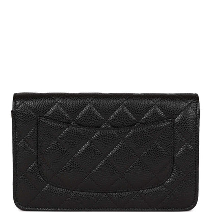 Chanel Wallet On Chain WOC Black Caviar Silver Hardware