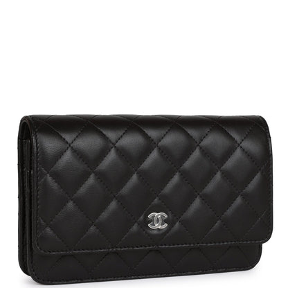 Chanel Wallet On Chain WOC Black Calfskin Silver Hardware