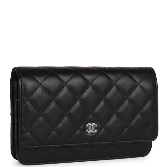 Chanel Wallet On Chain WOC Black Calfskin Silver Hardware