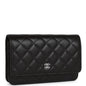 Chanel Wallet On Chain WOC Black Calfskin Silver Hardware