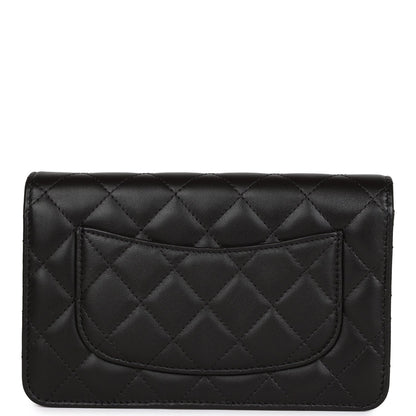 Chanel Wallet On Chain WOC Black Calfskin Silver Hardware