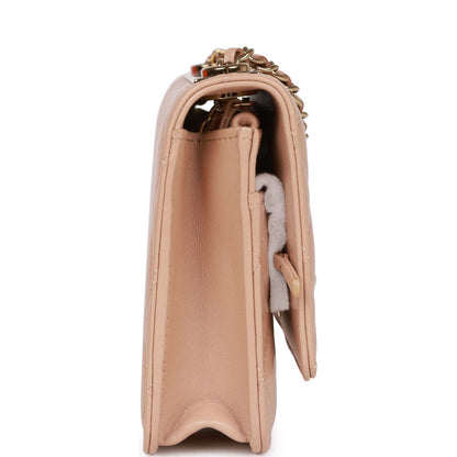 Chanel Trendy Cc Wallet On Chain WOC Beige Lambskin Gold Hardware