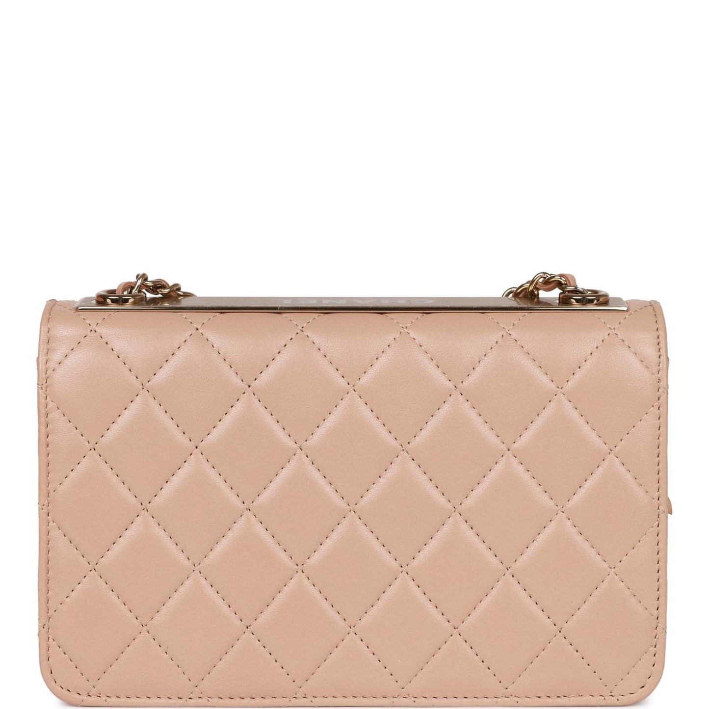 Chanel Trendy Cc Wallet On Chain WOC Beige Lambskin Gold Hardware