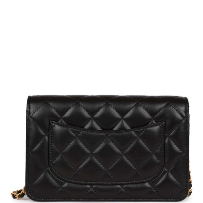 Chanel Heart Wallet On Chain WOC Black Lambskin Antique Gold Hardware