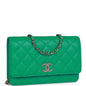 Chanel Wallet On Chain WOC Green Caviar Light Gold Hardware