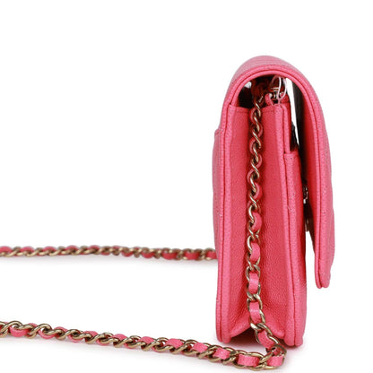 Chanel Wallet On Chain WOC Pink Caviar Light Gold Hardware