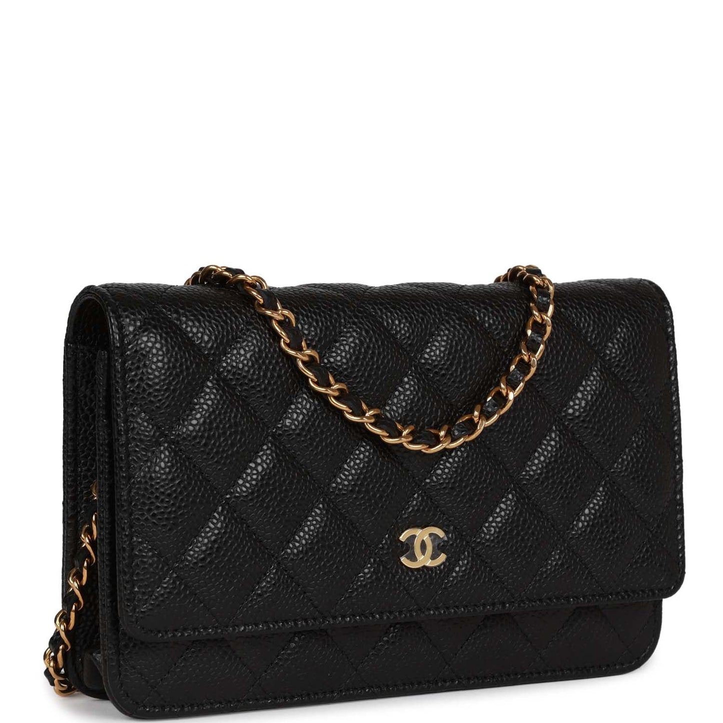 Chanel Wallet On Chain WOC Black Caviar Gold Hardware
