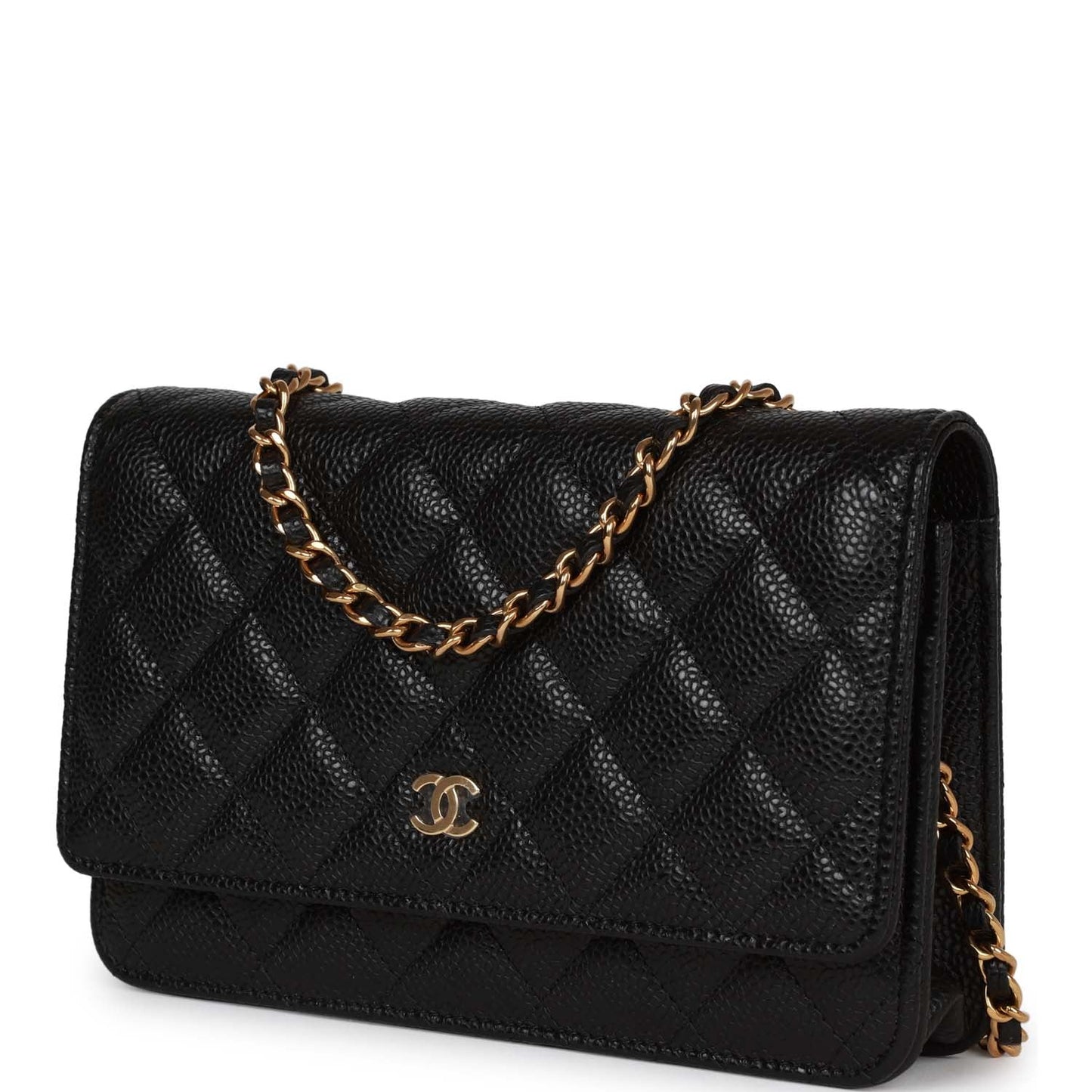 Chanel Wallet On Chain WOC Black Caviar Gold Hardware