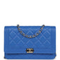 Chanel Boy Wallet On Chain WOC Electric Blue Lambskin Light Gold Hardware