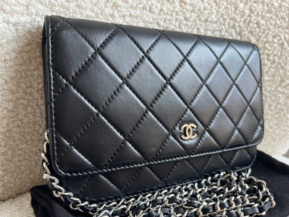 Chanel Wallet on Chain in Black Lambskin Silver Hardware (RRP £2,930)