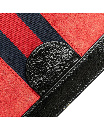 Small Suede Chain Crossbody Bag with Leather Trim