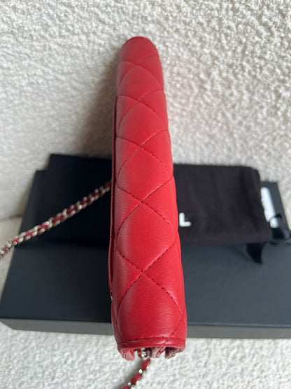 Chanel Red Lambskin Wallet on Chain (RRP £2,930)