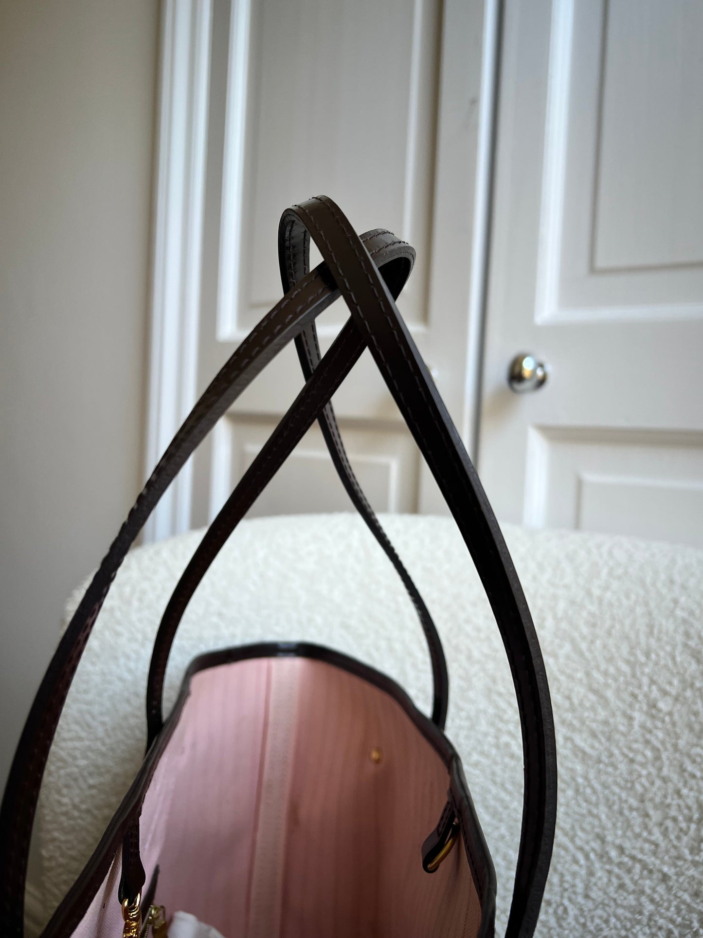Louis Vuitton Neverfull MM Damier Ebene Rose Ballerine (RRP £1430)
