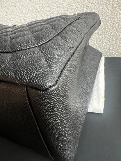Chanel Black Caviar Grand Shopper Tote (GST) Silver Hardware