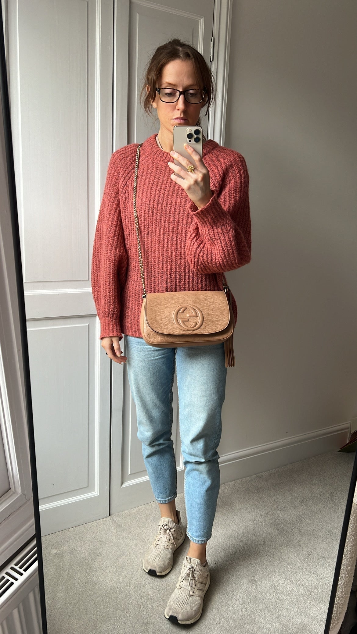 Gucci Beige Soho Chain Crossbody Flap Bag