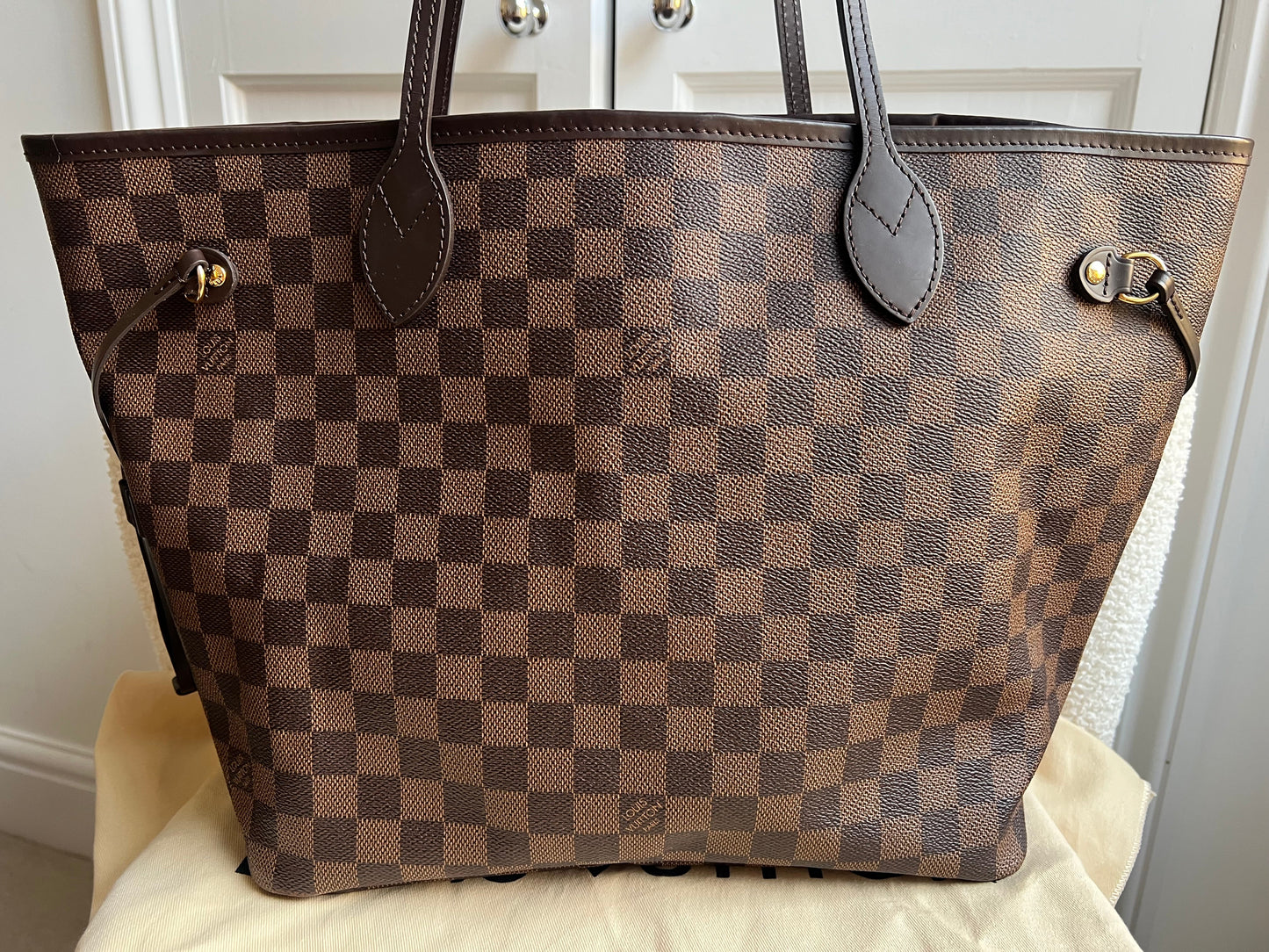 Louis Vuitton Neverfull MM Damier Ebene Rose Ballerine (RRP £1470)
