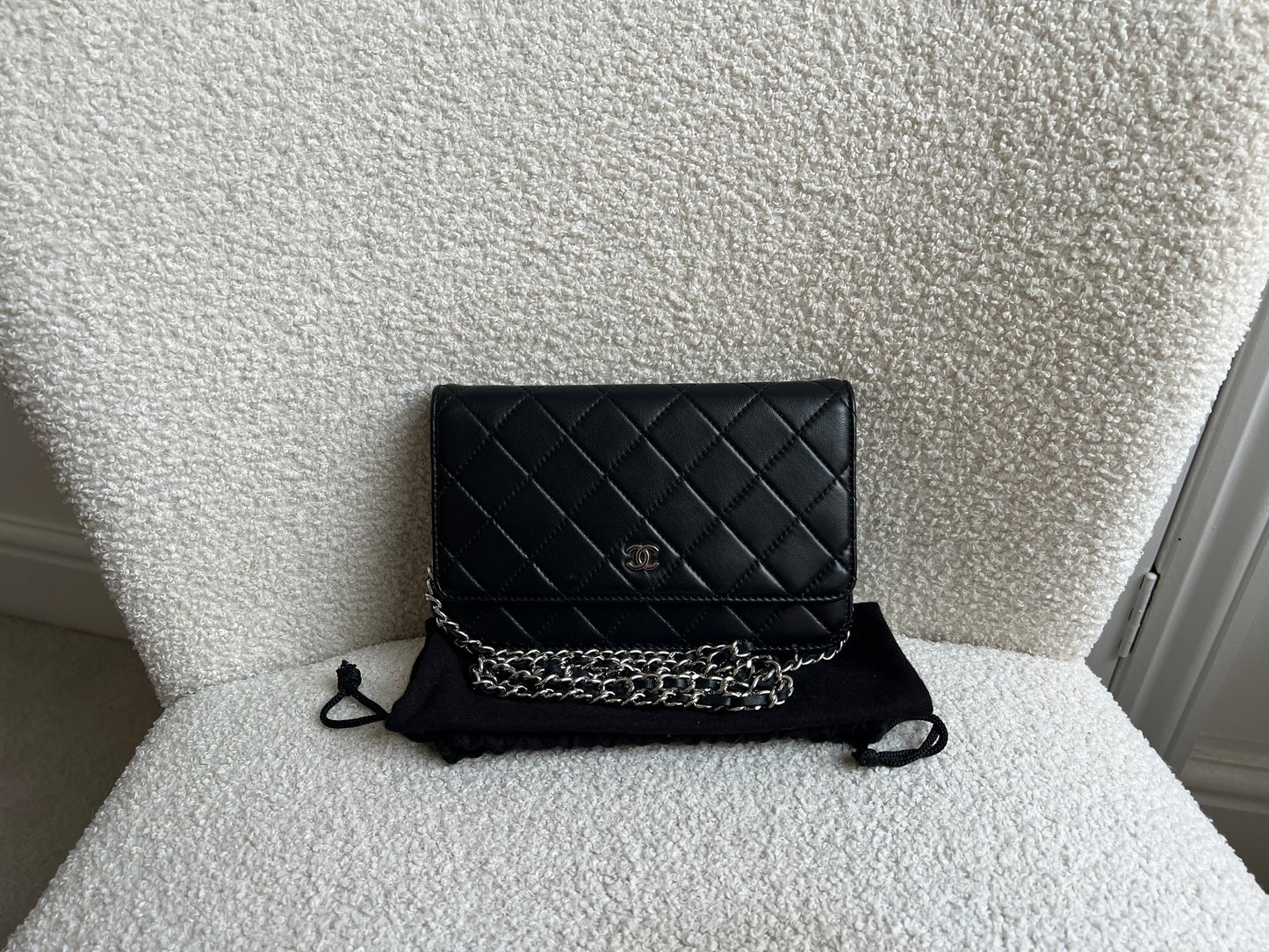 Chanel Wallet on Chain in Black Lambskin Silver Hardware (RRP £2,930)