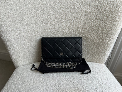 Chanel Wallet on Chain in Black Lambskin Silver Hardware (RRP £2,930)