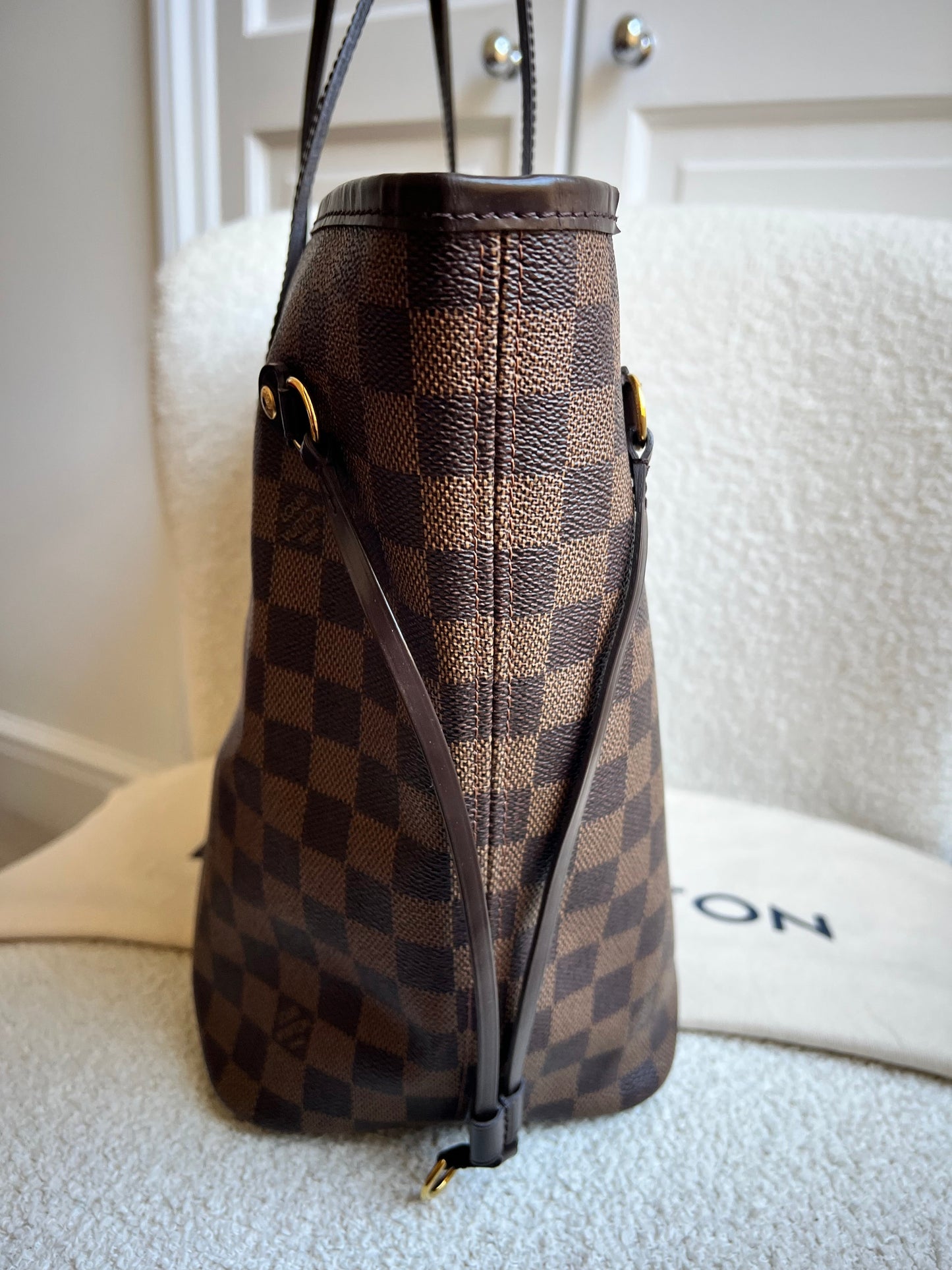 Louis Vuitton Neverfull MM Damier Ebene Rose Ballerine (RRP £1430)