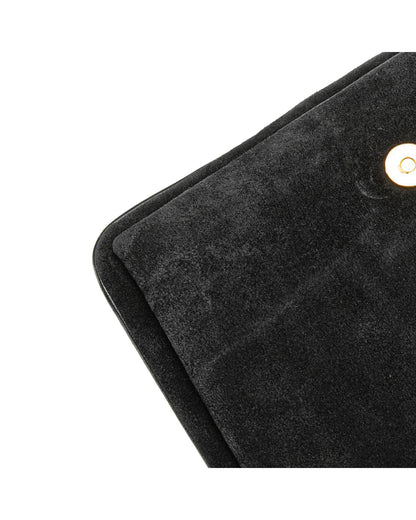 Suede Leather Crossbody Bag with Calf Leather Trim
