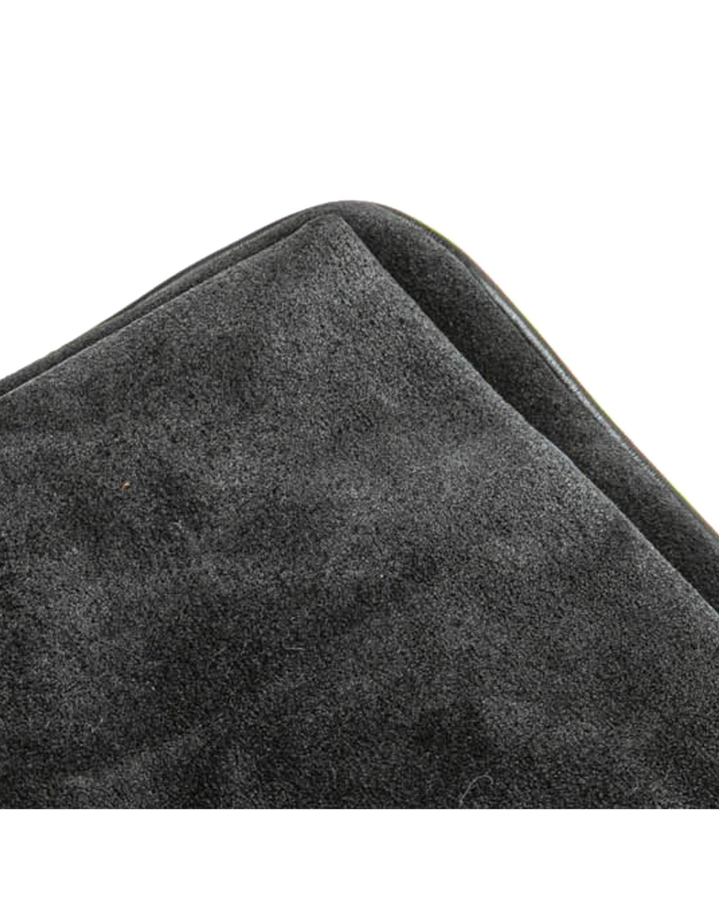 Suede Leather Crossbody Bag with Calf Leather Trim