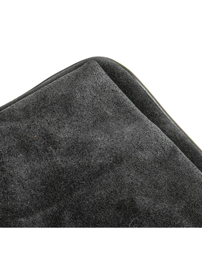 Suede Leather Crossbody Bag with Calf Leather Trim