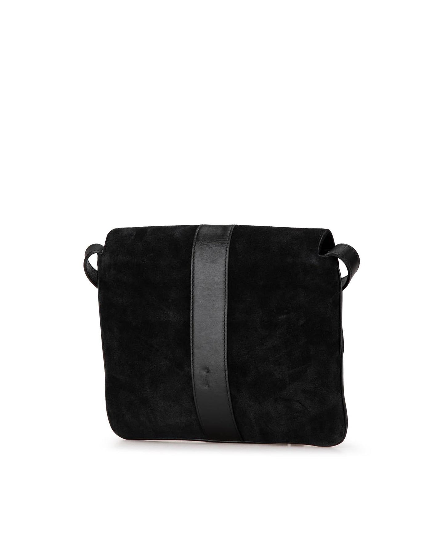 Suede Leather Crossbody Bag with Calf Leather Trim