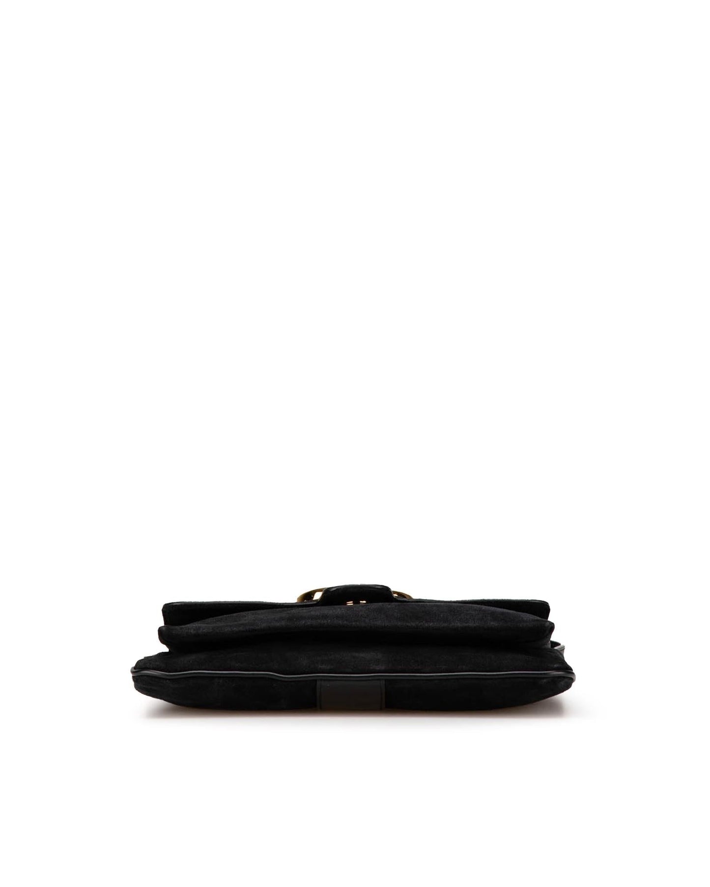 Suede Leather Crossbody Bag with Calf Leather Trim