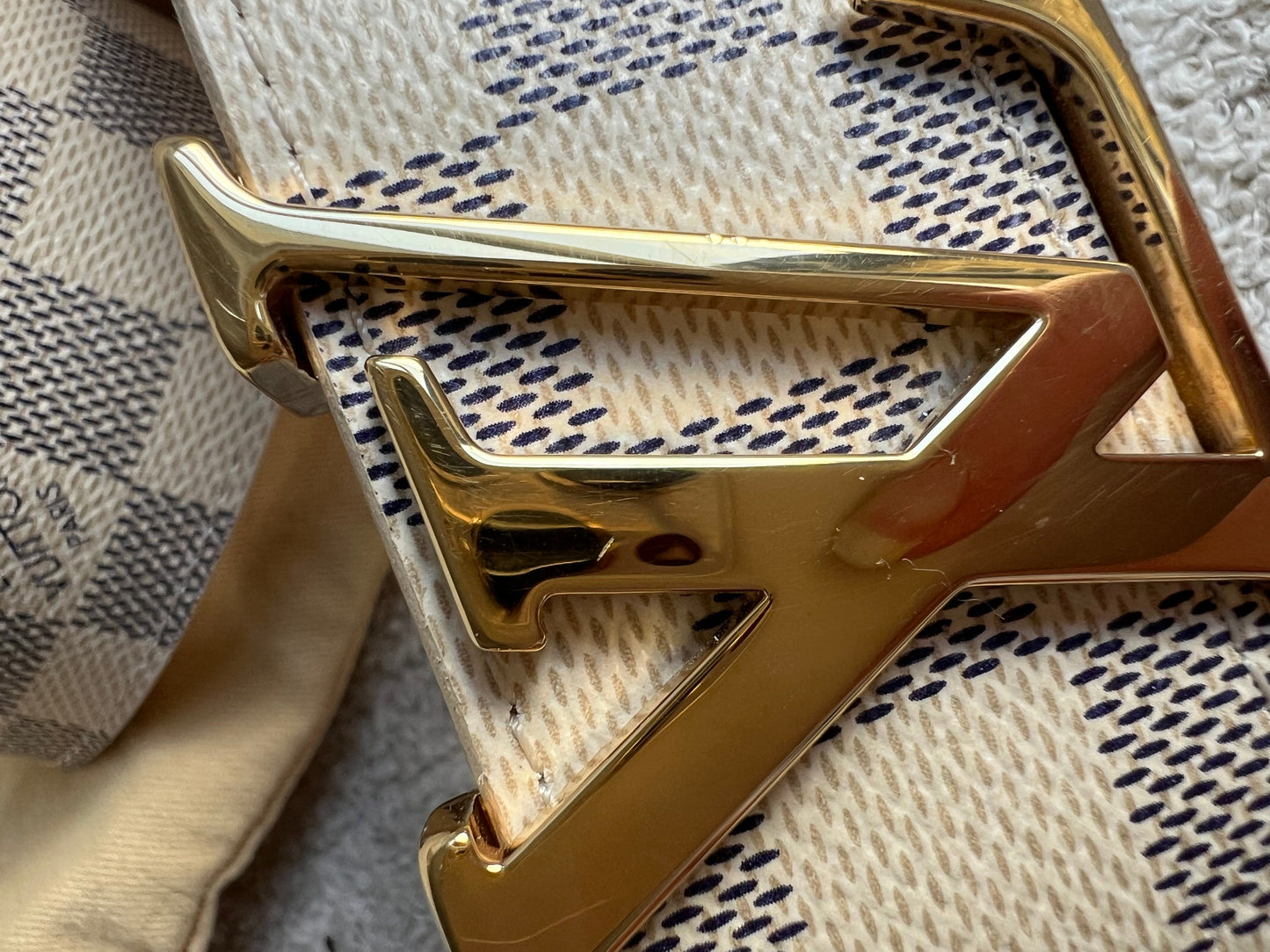 Louis Vuitton Initials Belt Damier Azur Size 85