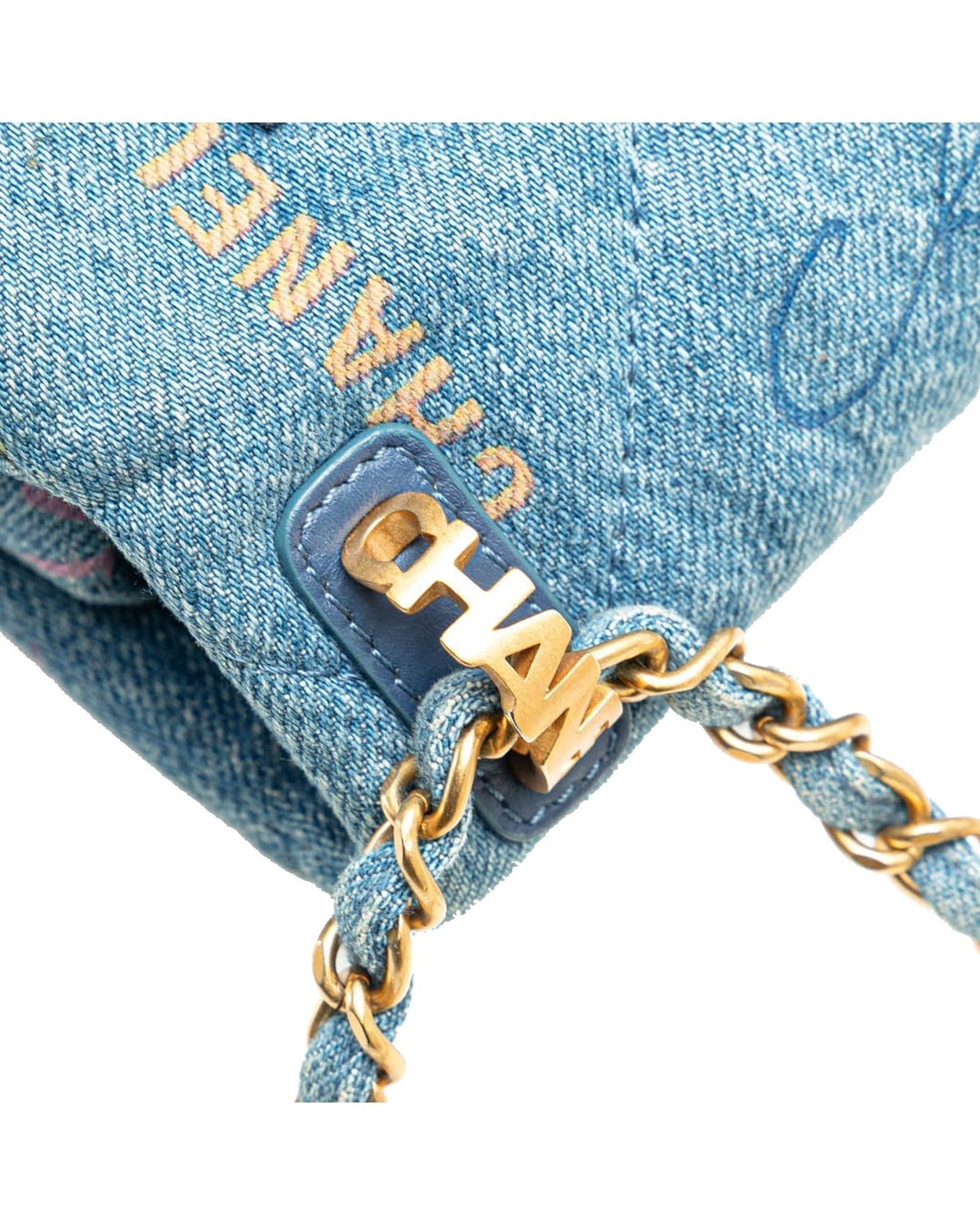 Mini Rectangular Quilted Denim Crossbody Bag