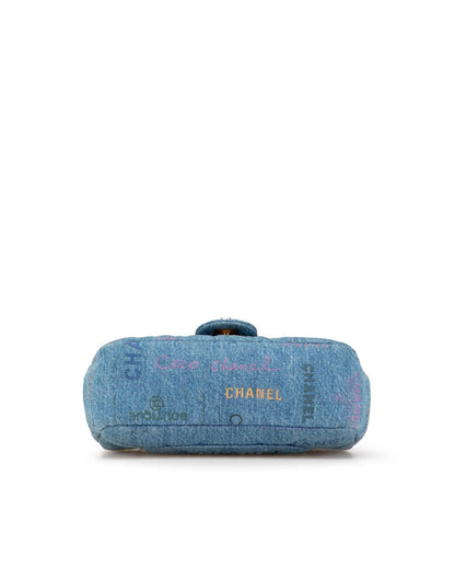 Mini Rectangular Quilted Denim Crossbody Bag