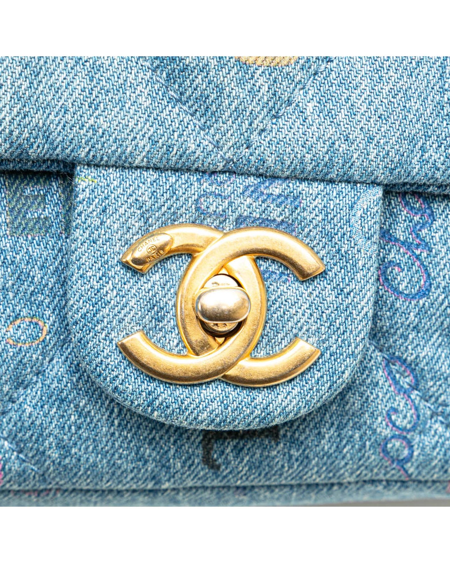 Mini Rectangular Quilted Denim Crossbody Bag