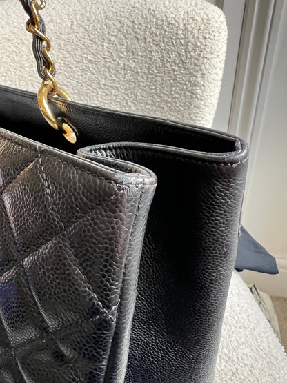 Chanel XL Black Caviar Grand Shopper Tote Gold Hardware (GST)
