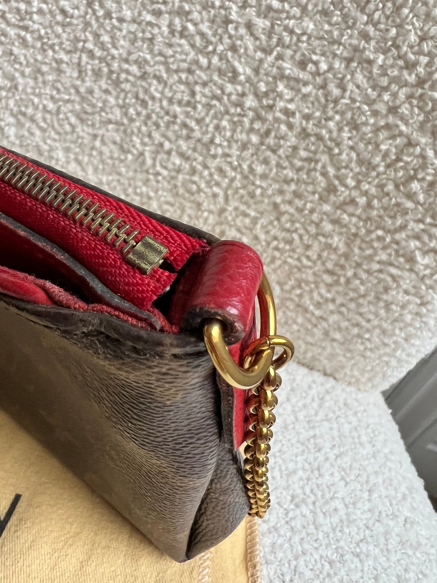 Louis Vuitton Red and Monogram Pallas Pochette
