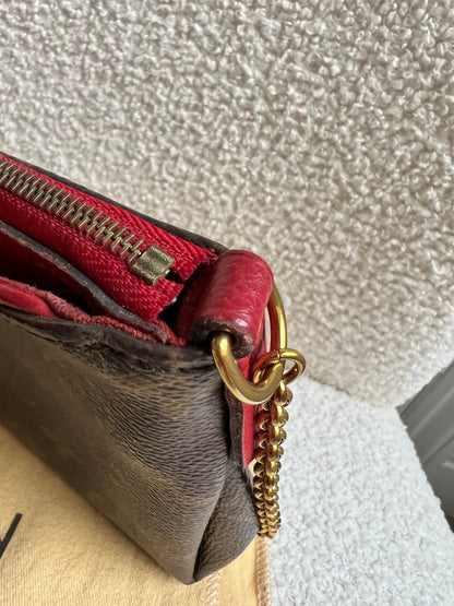 Louis Vuitton Red and Monogram Pallas Pochette