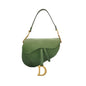 Dior Saddle Medium Green Leather Gold Hardware Shoulder Bag