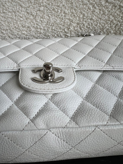 Chanel Medium Classic Flap in White Caviar (RRP £9090)