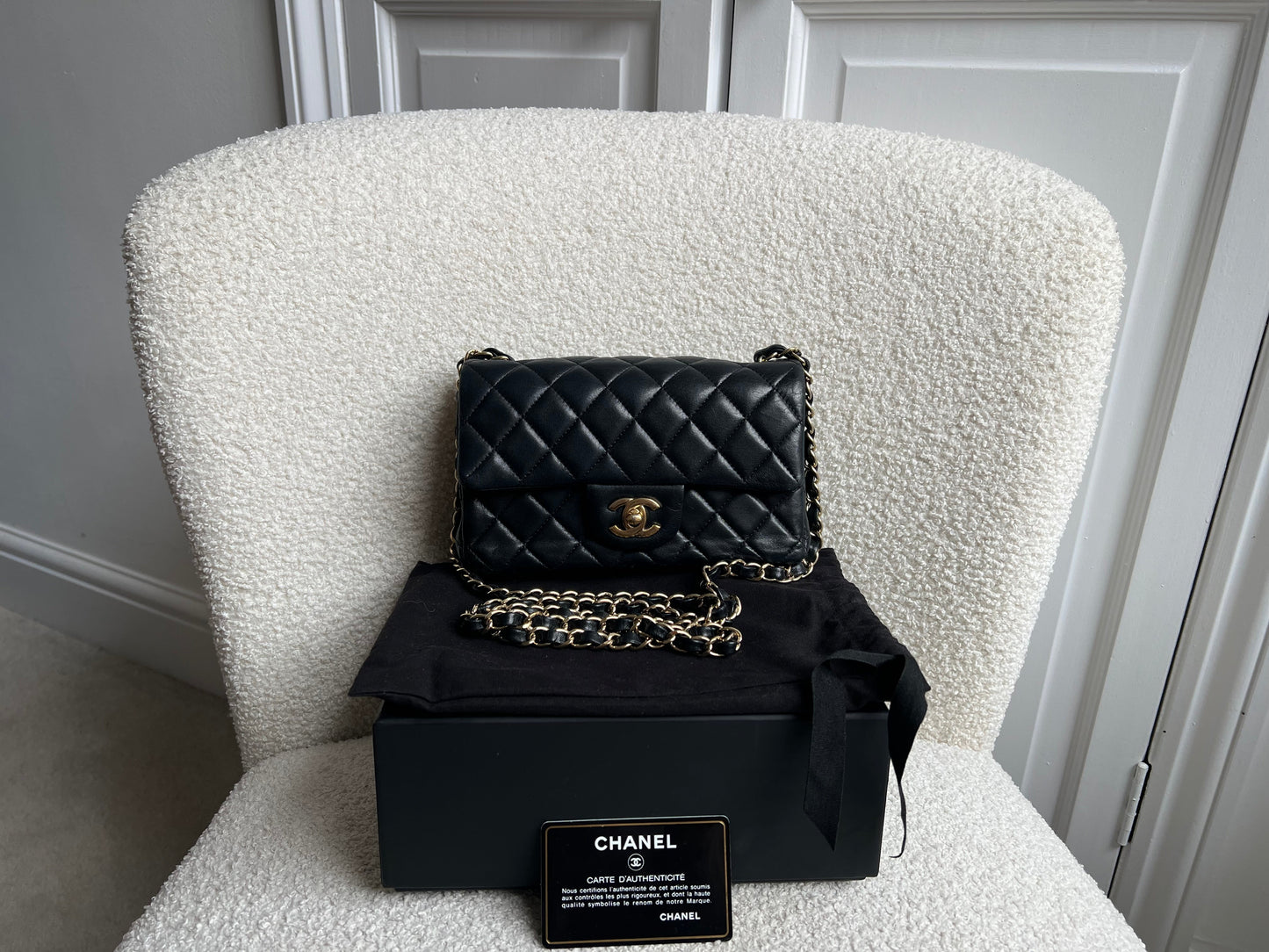 Chanel Mini Rectangular Classic Flap in Black Lambskin (RRP £4,390)