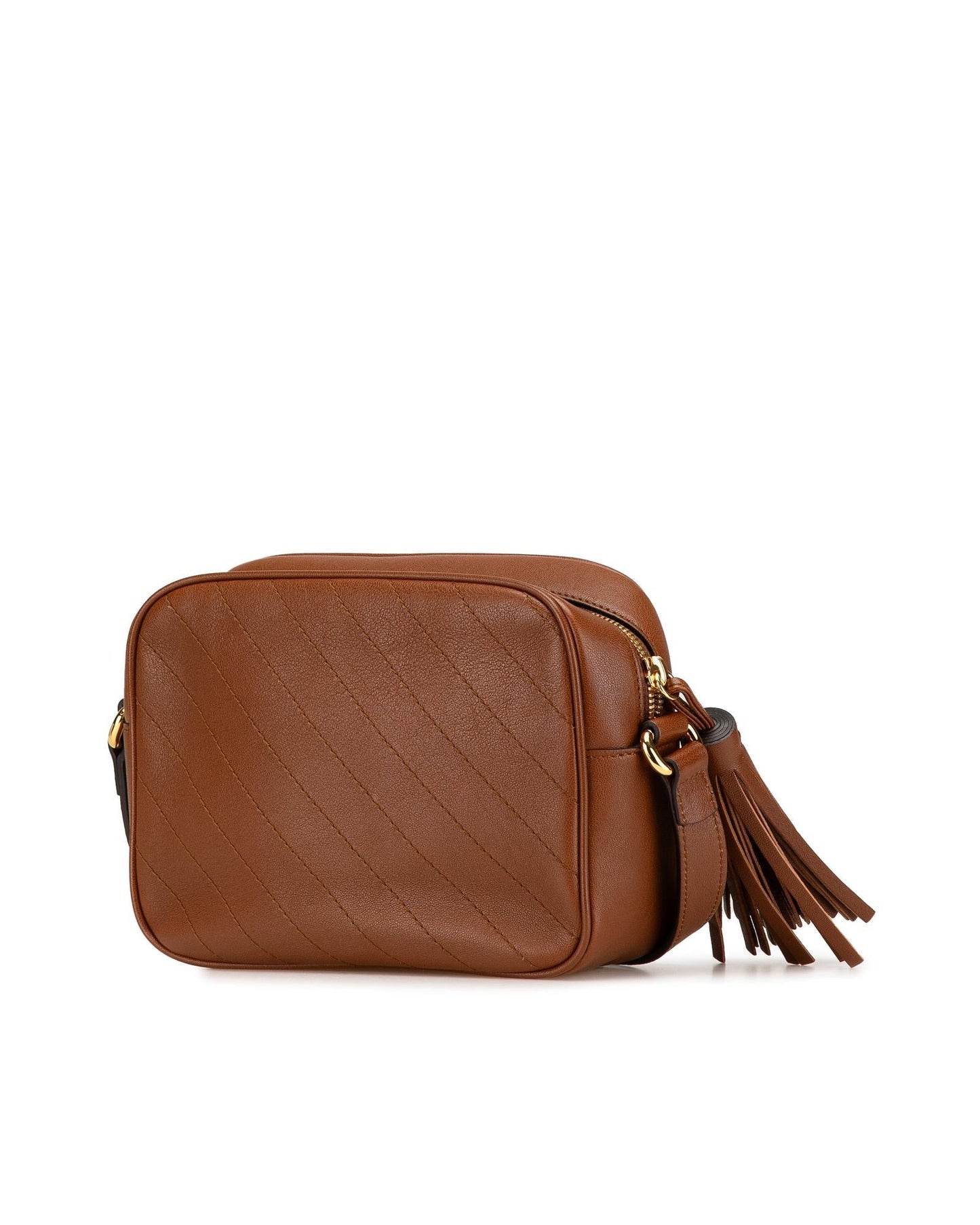 Small Leather Crossbody Bag with Tassel Detail