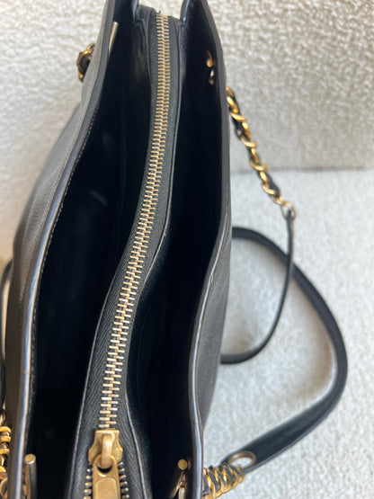 Chanel Vintage Black Caviar Chain Tote with Gold Hardware