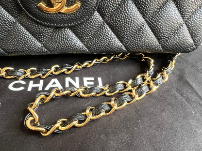 Chanel Jumbo Double Flap in Black Caviar with gold hardware (RRP £9830)