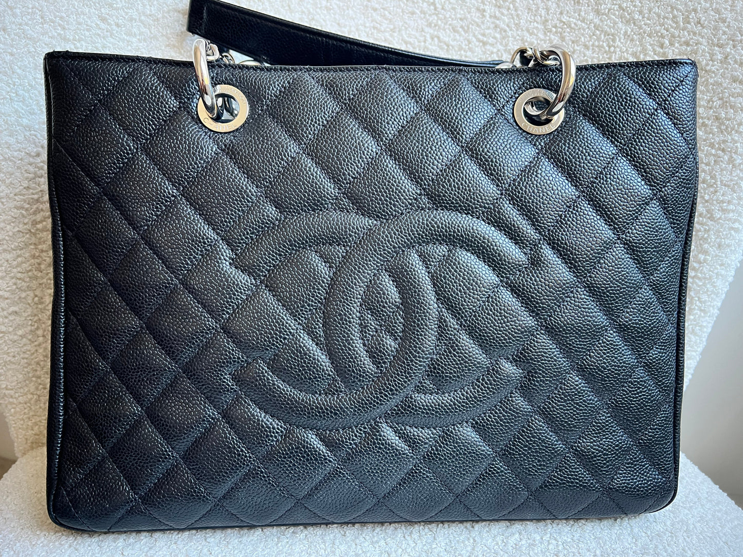 Chanel Black Caviar Grand Shopper Tote (GST) Silver Hardware