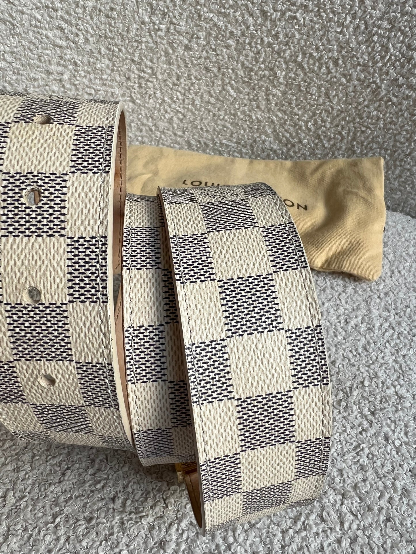 Louis Vuitton Initials Belt Damier Azur Size 85